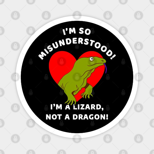 🦎 I'm a Lizard, Not a Dragon, Misunderstood Komodo Dragon Magnet by Pixoplanet